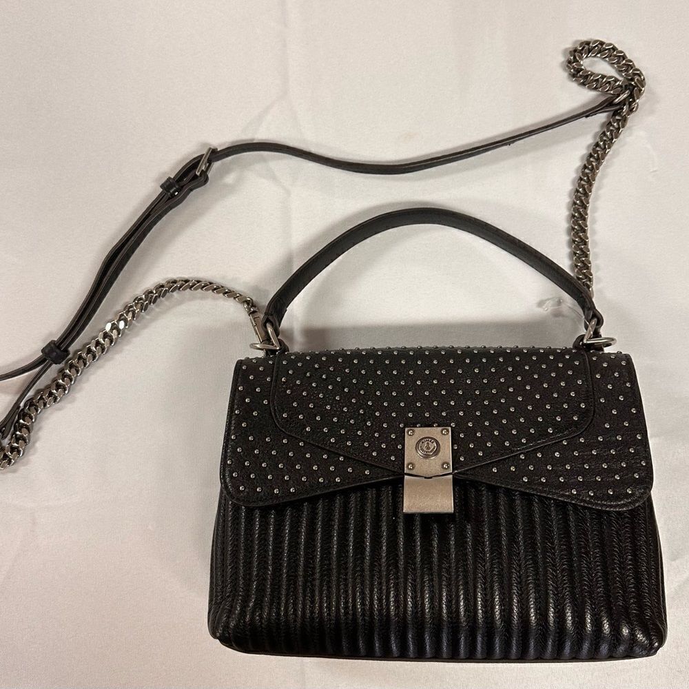AIMEE KESTENBERG BLACK AND SILVER
CROSSBODY LEATHER HANDBAG - Picture 6 of 6
